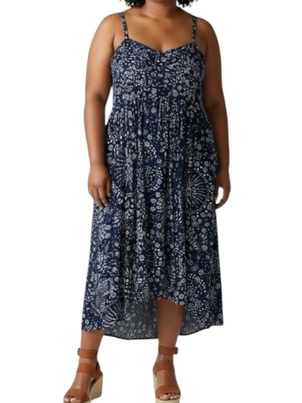 TORRID Summer Chalis Floral Sundress in Blue White Size 0 (Size 10)